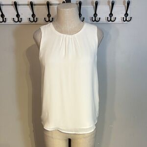 White Sleeveless Blouse with back tie size 36